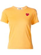 Comme Des Garçons Play Embroidered Heart T-shirt, Women's, Size: Medium, Yellow/orange, Cotton