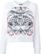 Alexander Mcqueen Tiger And Skull Embroidered Sweatshirt