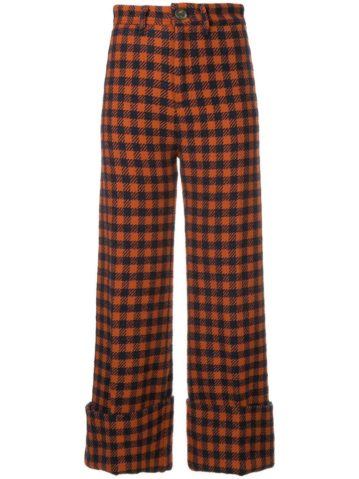 Sea Pareo Checked Trousers - Orange