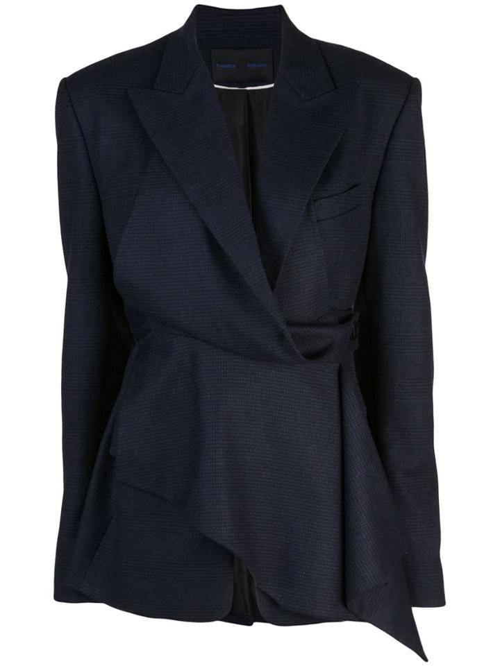 Proenza Schouler Draped Plaid Blazer - Blue