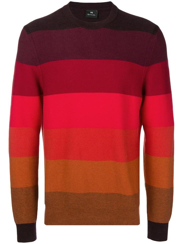Ps By Paul Smith Tonal Stripe Sweater - Red