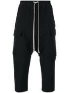 Rick Owens - Cropped Cargo Trousers - Men - Virgin Wool - 48, Black, Virgin Wool