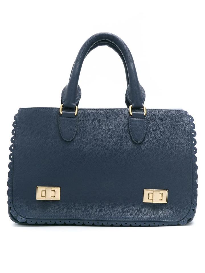 Sarah Chofakian Sarah Chofakian Bolsablanchs Floatermarinho Leather/fur/exotic Skins->goat Skin, Women's, Blue, Goat Skin