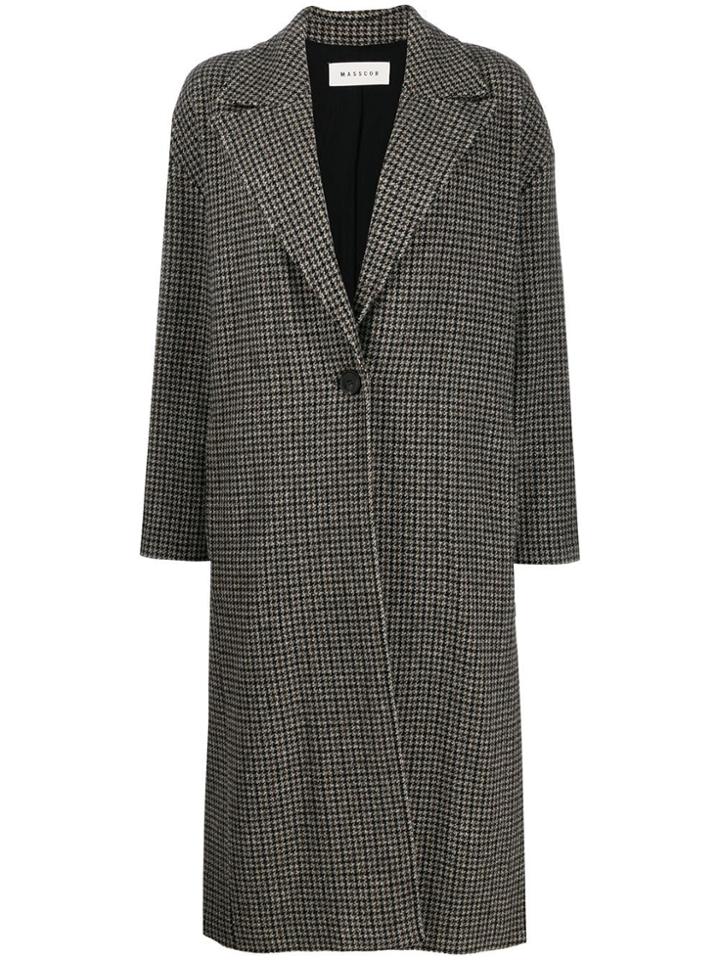Masscob Check Single-breasted Coat - Grey