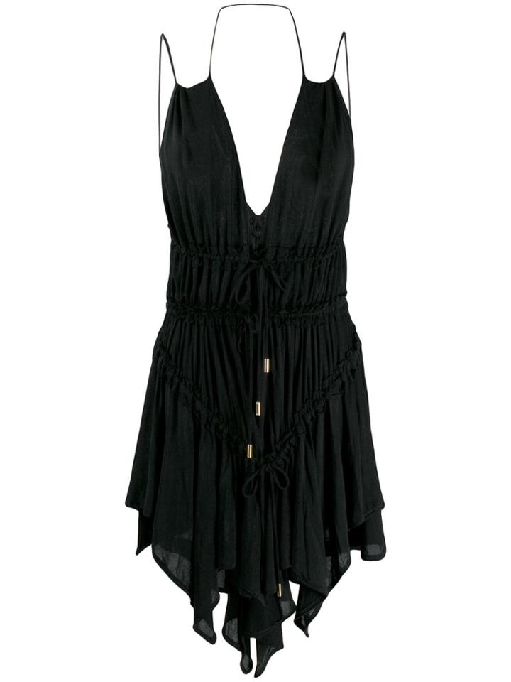 Dsquared2 Shredded Plunge Mini Dress - Black