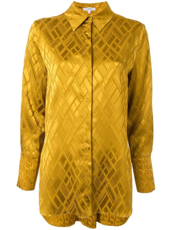 Layeur Printed Silky Shirt - Yellow