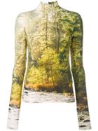 R13 Woodland Print Turtleneck Top - Yellow & Orange