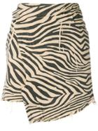 Laneus Printed Asymmetric Wrap Skirt - Neutrals