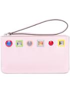 Fendi - Studded Pouch - Women - Calf Leather/plastic - One Size, Pink/purple, Calf Leather/plastic