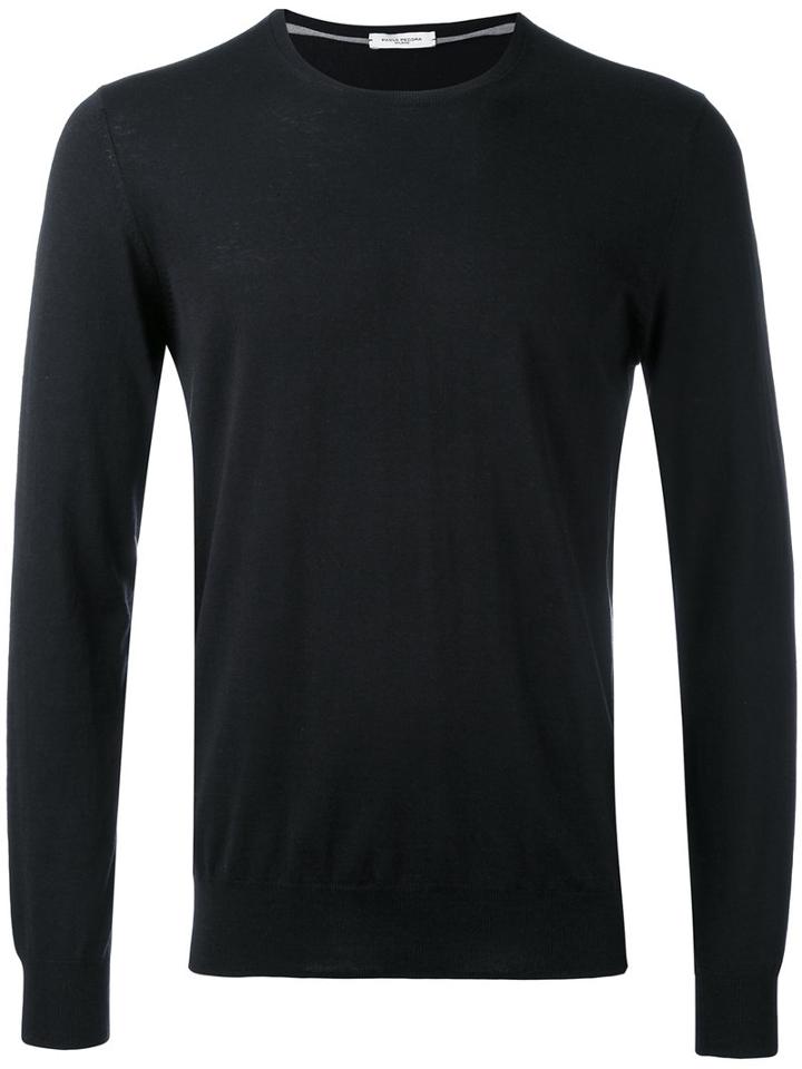 Paolo Pecora - Crew Neck Jumper - Men - Silk/cotton - L, Black, Silk/cotton