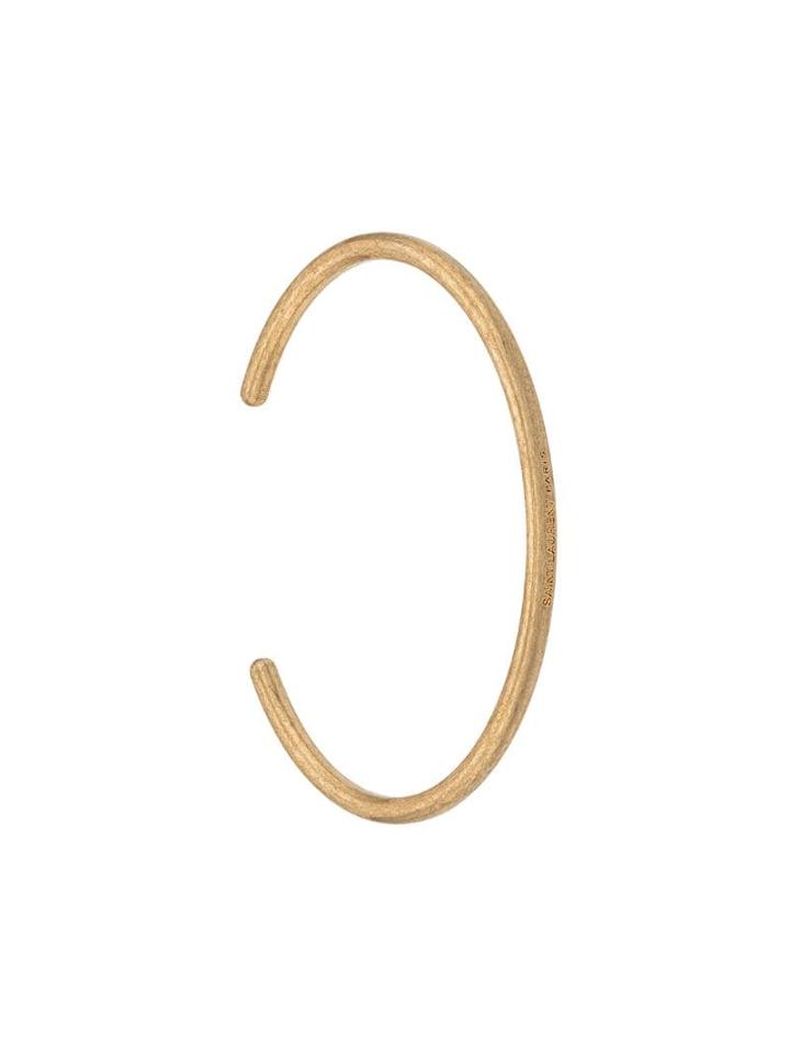 Saint Laurent Logo-engraved Bangle Bracelet - Gold