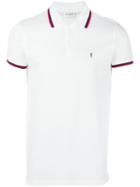 Saint Laurent Striped Trim Polo Shirt, Men's, Size: Xxl, White, Cotton