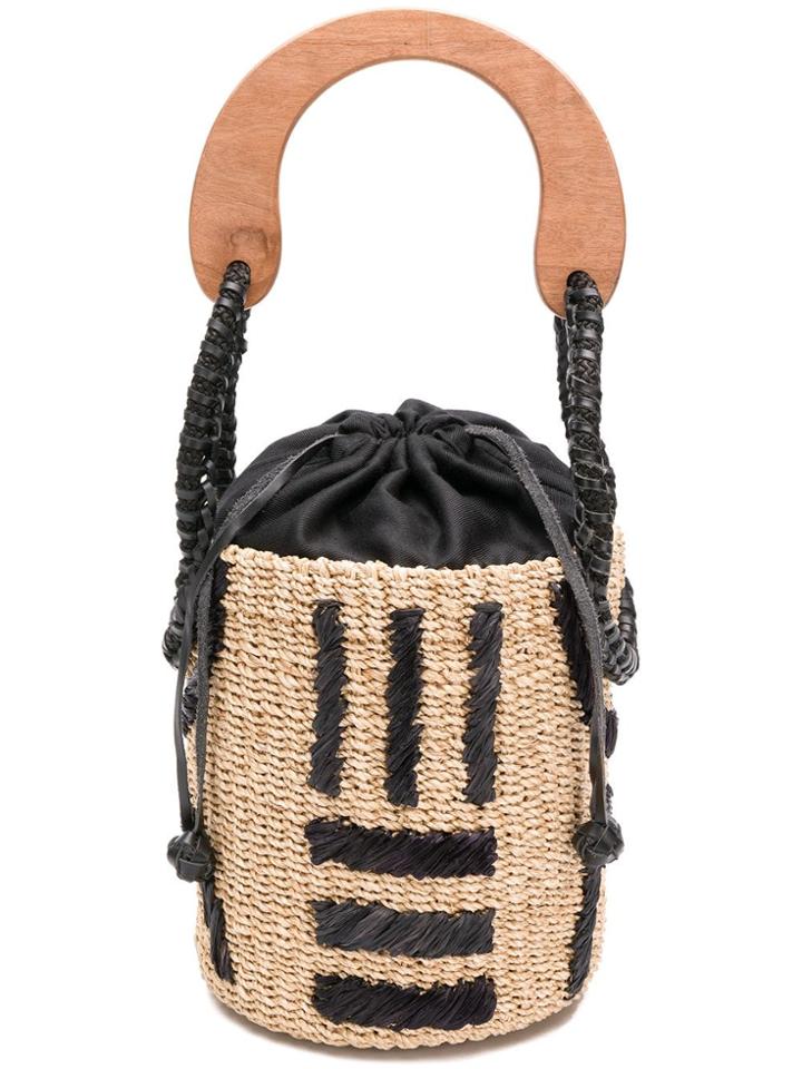 Aranaz Patterned Bucket Bag - Neutrals