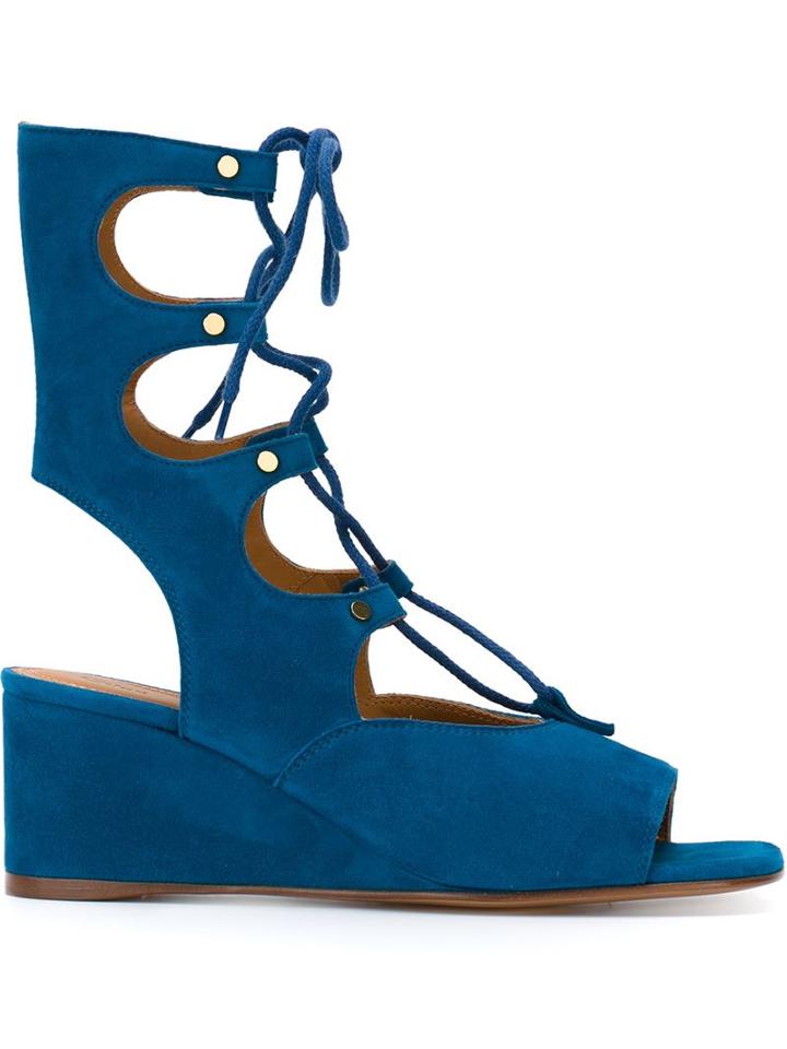 Chloé 'foster' Wedged Lace Up Sandals
