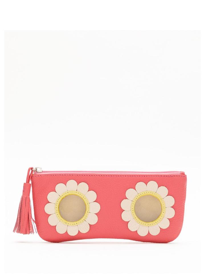 Sarah Chofakian Margarida Leather Glasses Case - Pink