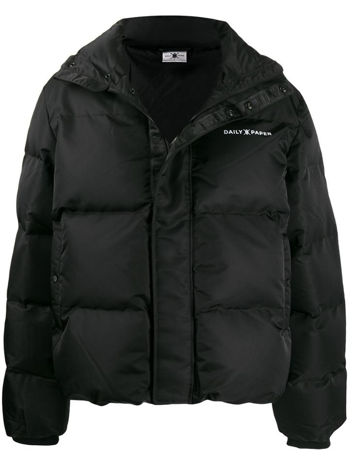 Daily Paper Logo Puffer Jacket - Black