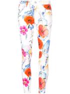 7 For All Mankind Floal Print Skinny Jeans - White