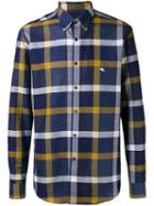 Etro Plaid Button-down Shirt, Men's, Size: 45, Blue, Cotton/linen/flax