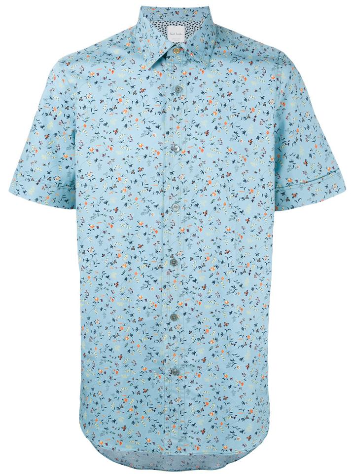 Paul Smith - Liberty Shortsleeved Shirt - Men - Cotton - S, Blue, Cotton