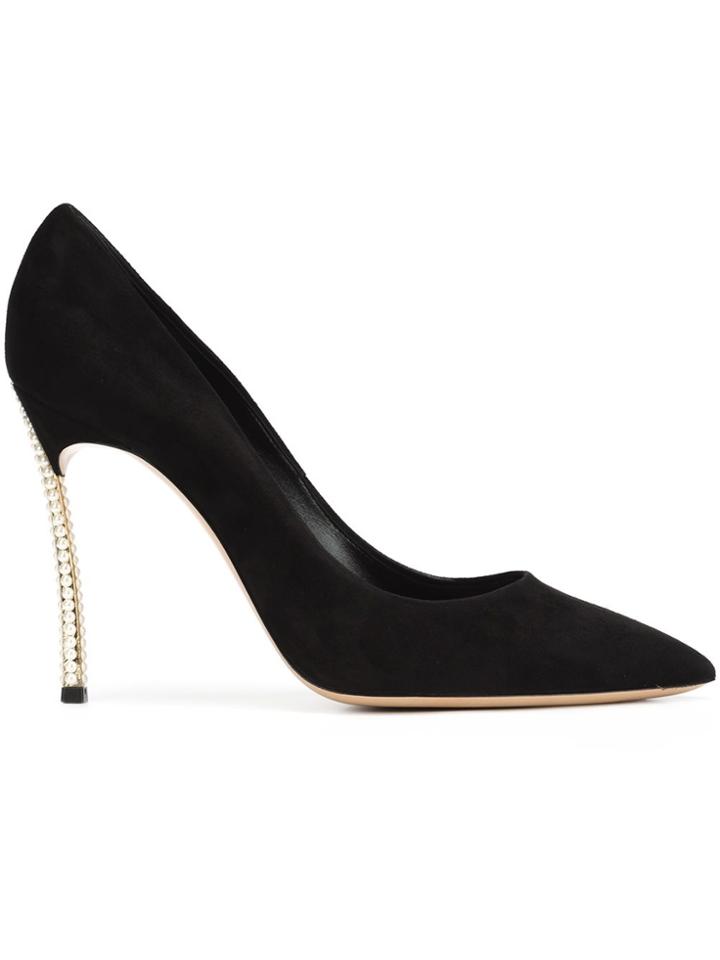 Casadei Faux Pearl High Heel Pumps - Black