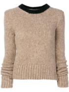 Marni - Collar Detail Sweater - Women - Polyamide/wool/alpaca - 40, Nude/neutrals, Polyamide/wool/alpaca