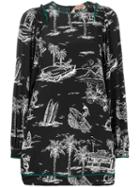 Nº21 Island Print Dress - Black
