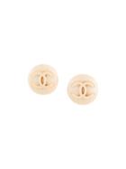 Chanel Vintage Cc Round Earrings - Neutrals