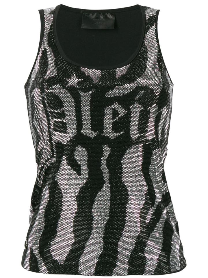 Philipp Plein Logo Printed Tank Top - Black