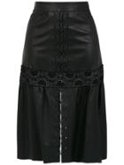 Clé Midi Leather Skirt - Black