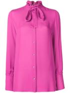 Valentino Ruffle Neck Shirt - Pink & Purple