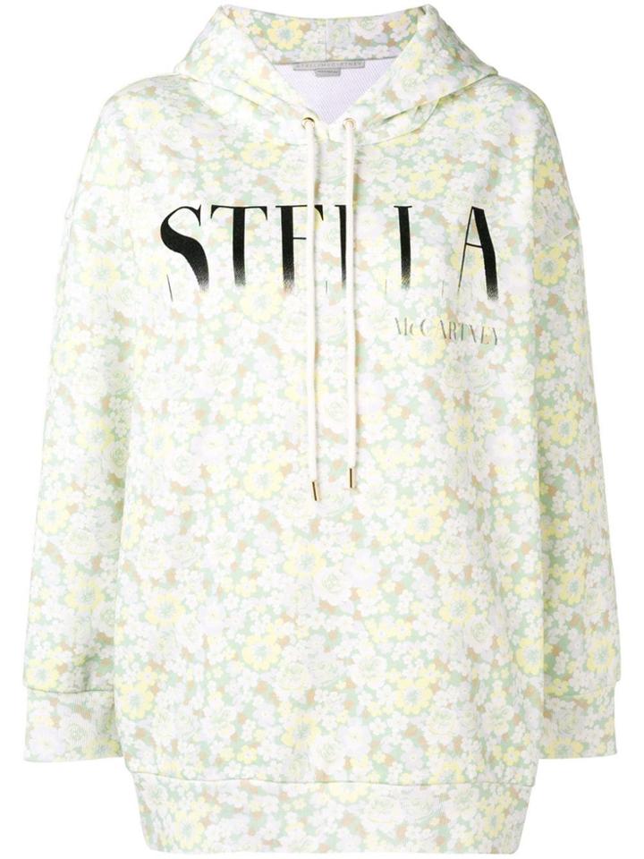 Stella Mccartney Floral Print Logo Hoodie - Yellow