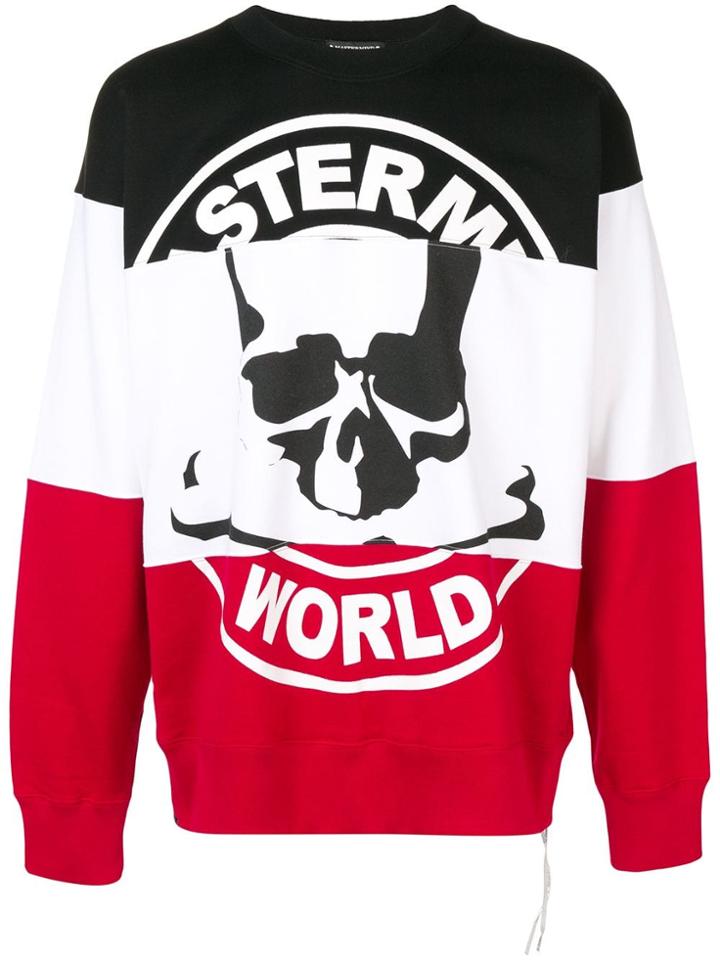 Mastermind World Striped Skull Jumper - Black