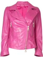 Sylvie Schimmel Classic Biker Jacket - Pink & Purple