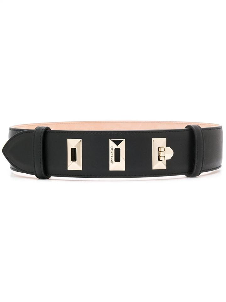 Jimmy Choo Silvania Flip-lock Belt - Black