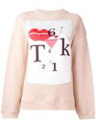 Au Jour Le Jour Patch Detail Sweatshirt, Women's, Size: 40, Nude/neutrals, Cotton/polyester
