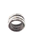 Henson Hammered Ring Set, Adult Unisex, Size: 54, Metallic