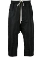 Rick Owens - Drop-crotch Cropped Trousers - Men - Silk/polyester - 48, Black, Silk/polyester