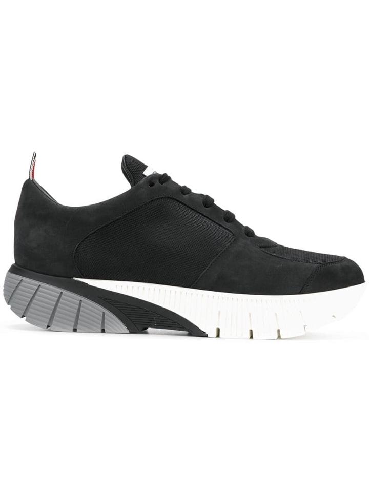 Thom Browne Raised Rubber Sole Running Shoe - Black