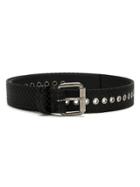 À La Garçonne Checked Leather Belt - Black