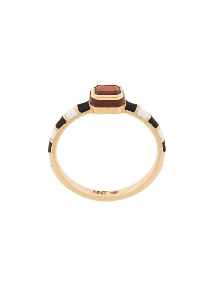 Nevernot Contrast Embellished Ring - Black