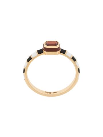 Nevernot Contrast Embellished Ring - Black