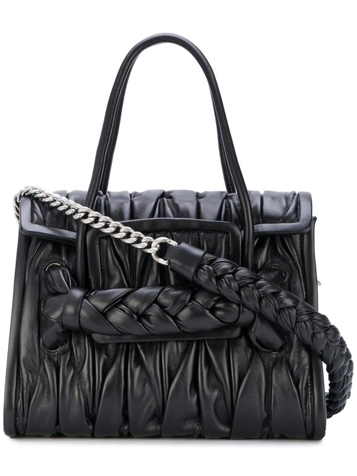 Miu Miu Ruched Tote Bag - Black