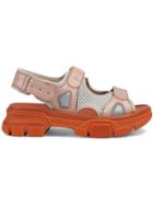 Gucci Leather And Mesh Sandal - Pink