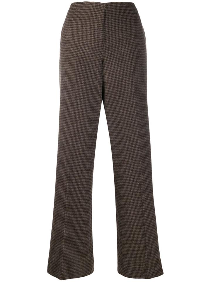 Theory Check Print Trousers - Brown