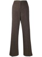 Theory Check Print Trousers - Brown