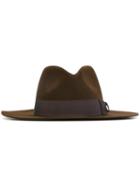 Saint Laurent Classic Fedora Hat, Men's, Size: 59, Brown, Cotton/goat Skin/acetate/rabbit Felt