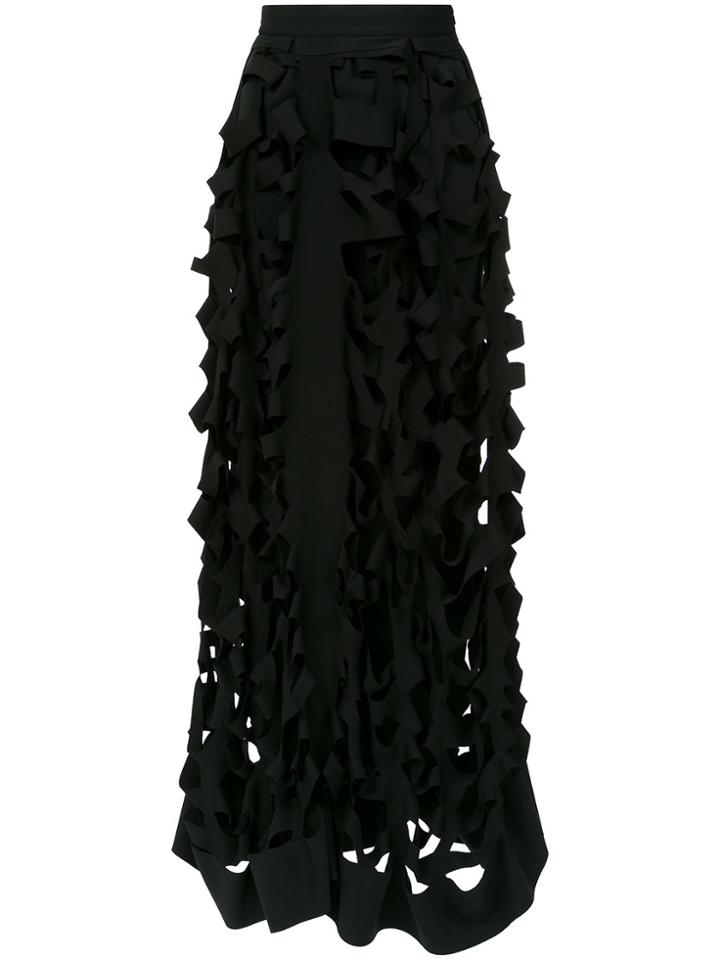 Gloria Coelho Cut Out Pattern Skirt - Black
