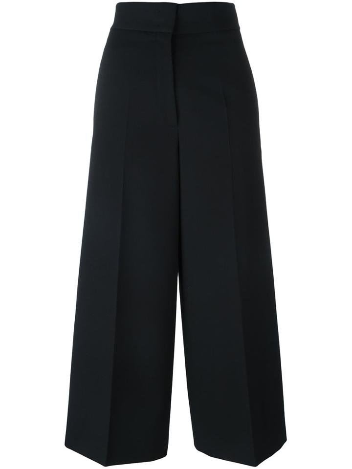 Jil Sander High Waisted Flared Trousers, Women's, Size: 36, Black, Cotton/wool