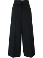 Jil Sander High Waisted Flared Trousers, Women's, Size: 36, Black, Cotton/wool