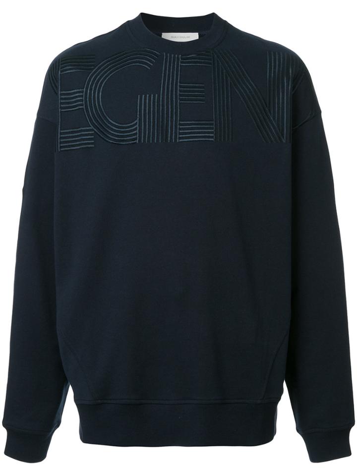 Cédric Charlier Embroidered Detail Sweatshirt - Blue